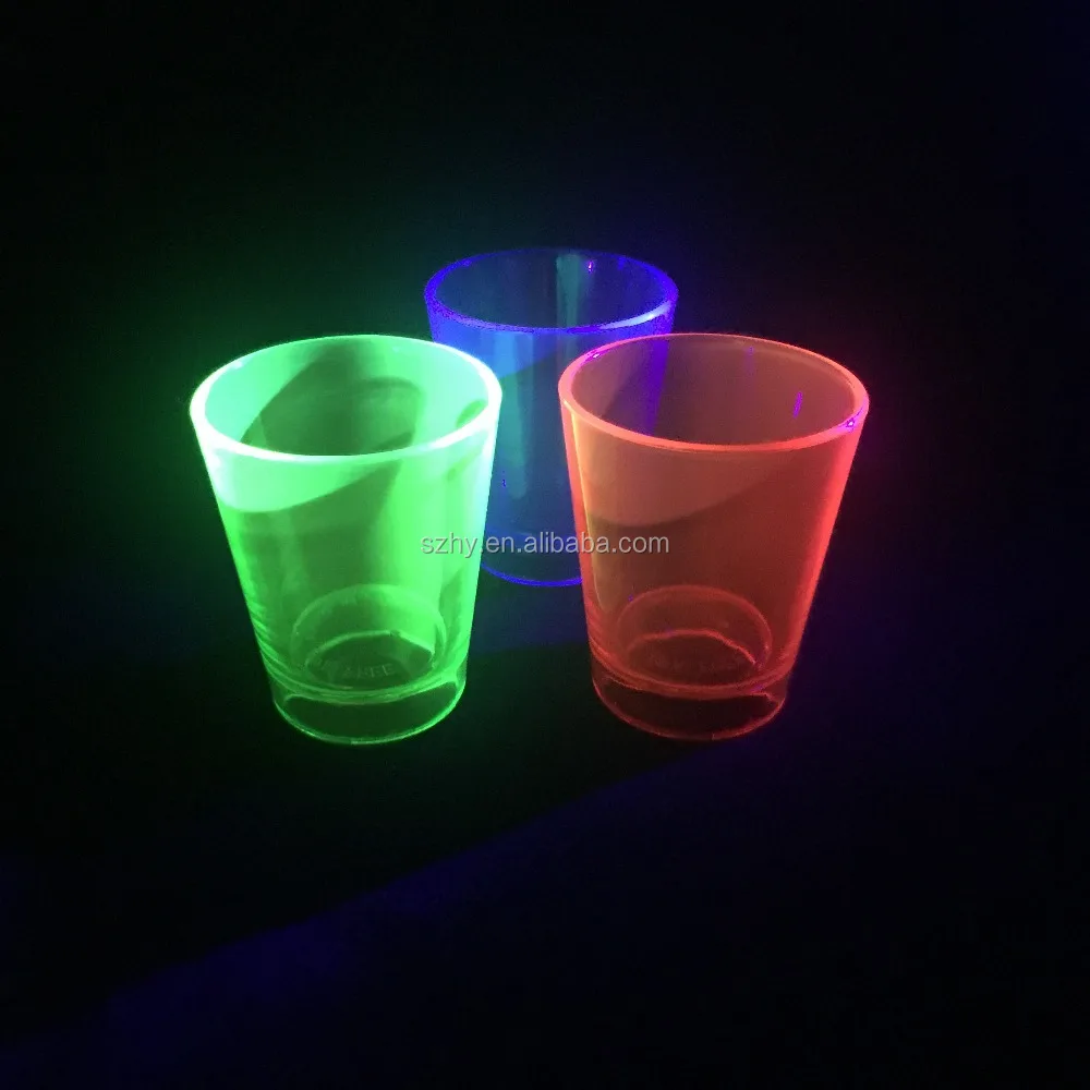 1.5 oz uv neon glowing in the dark shot glass acrylic
