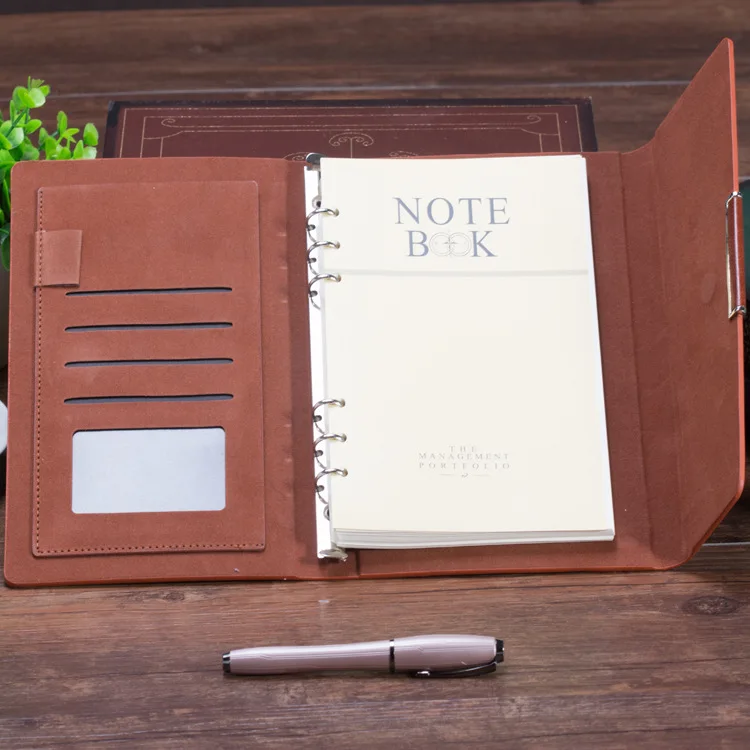 
Customized logo for business notebook, three fold multi-functional loose-leaf notebook, custom-made A5 Creative Office Book 