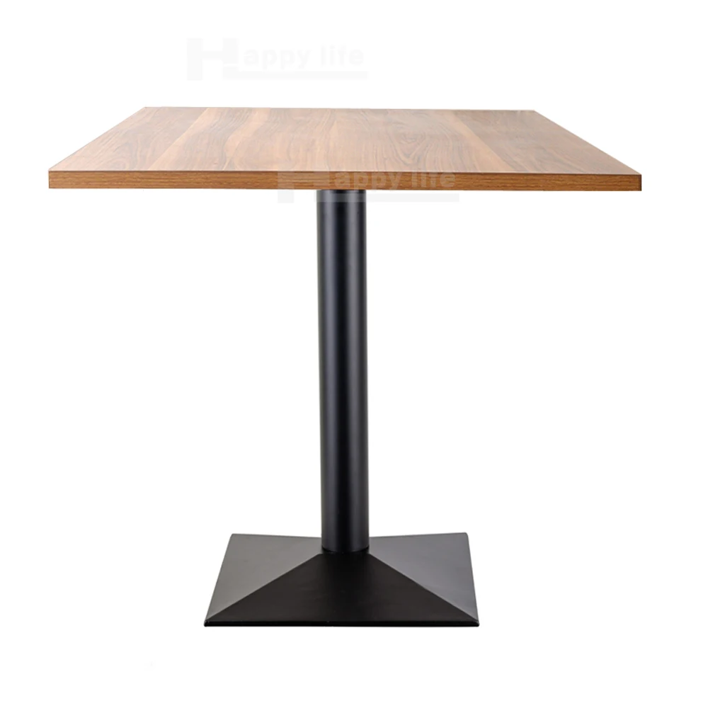 
Лидер продаж, квадратный стол для ресторана из твердой древесины с железной основой  (60519284288)