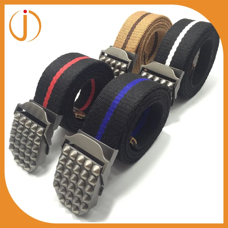 Высокое качество, Лучшие Продажи пряжка сплава мода тканые мужские ремни холст полосой