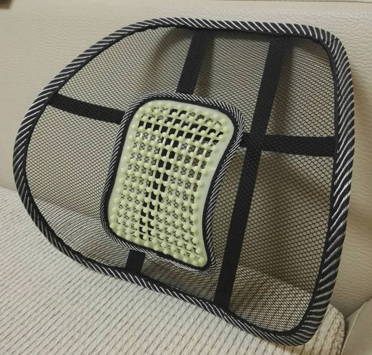 Car Seat Office Chair  Massage Back Lumbar Support Mesh Cushion Pad Black