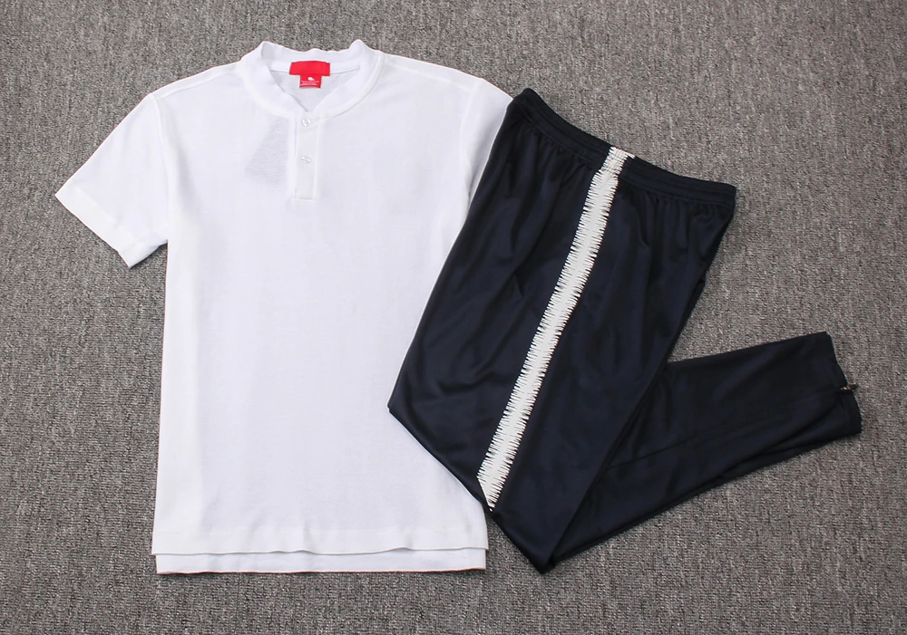 Polyester material newest design 18/19 soccer jersey set paris team polo + set