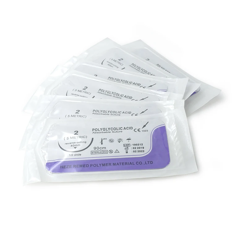 Медицинский рассасывающийся PGA хирургический шов с иглой