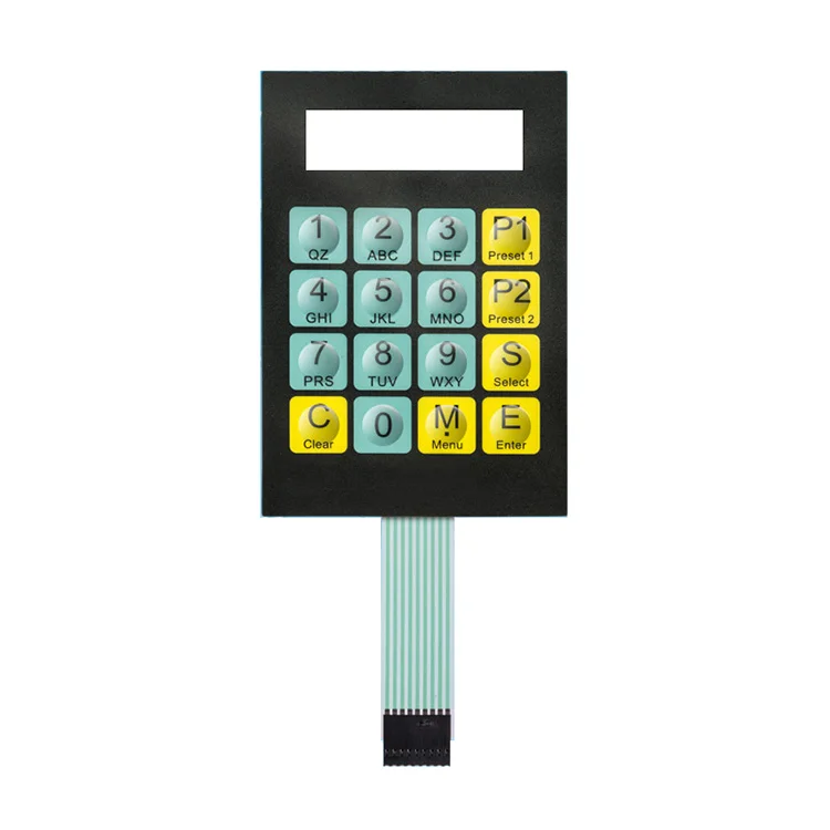Membrane keypad manufacturer with 3M adhesive and LCD window
