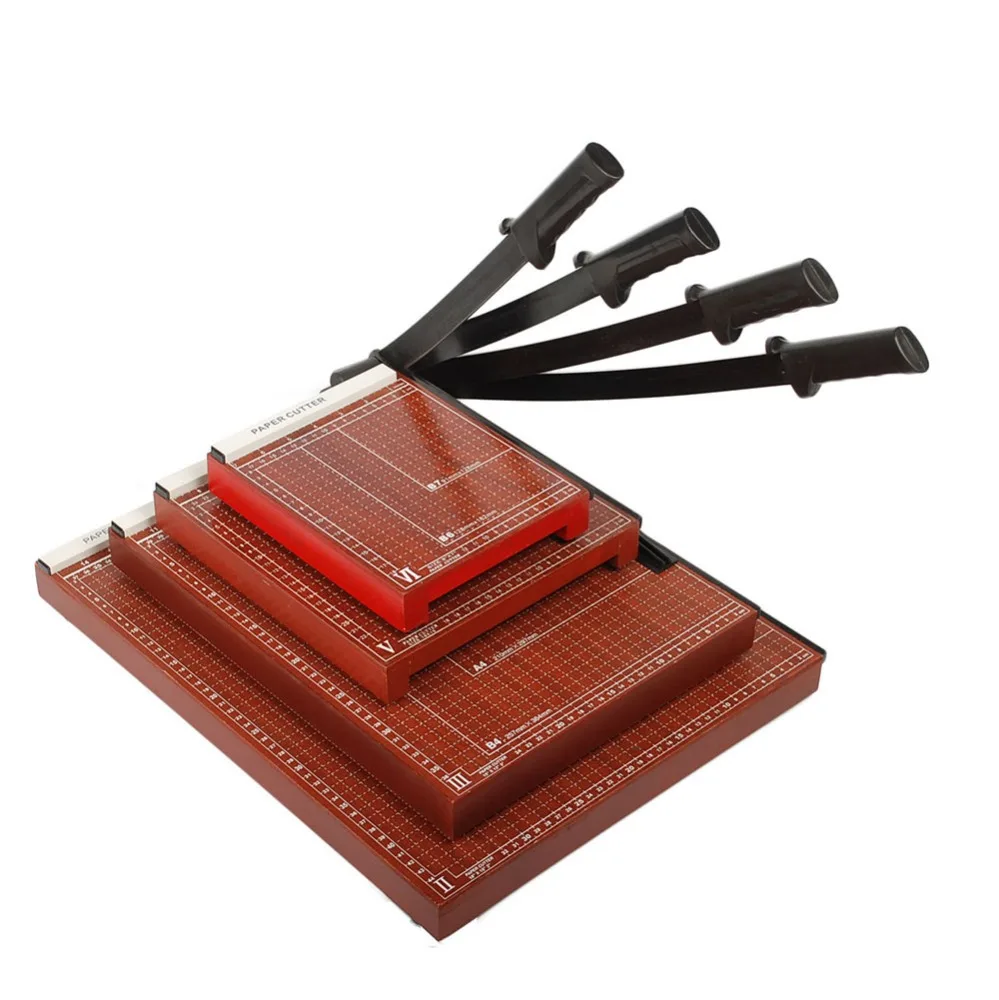 Professional Manufacture B4 Manual Wood Guillotine Paper Cutter Rotary Paper Trimmer