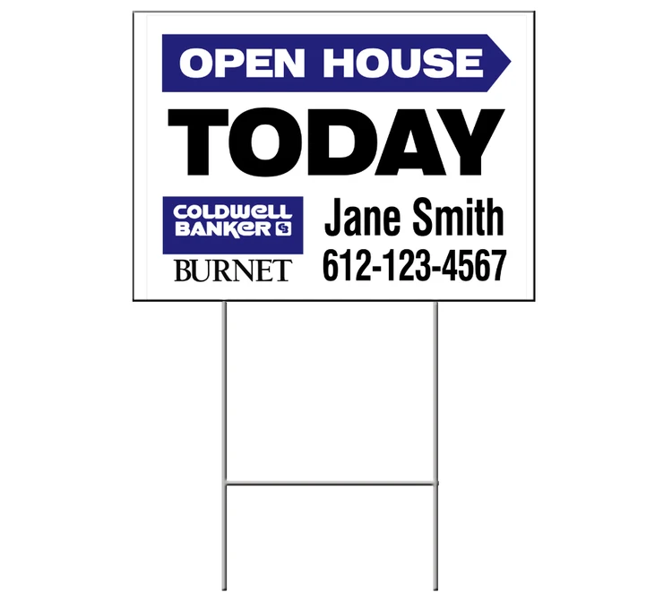 Reliable Factory Coroplast 4mm 18*24 Plastic Real Estate Signage with Yard Sign Stakes