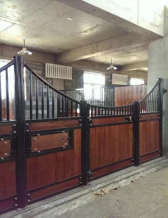 high quality horse stable  with black powder coating treatment