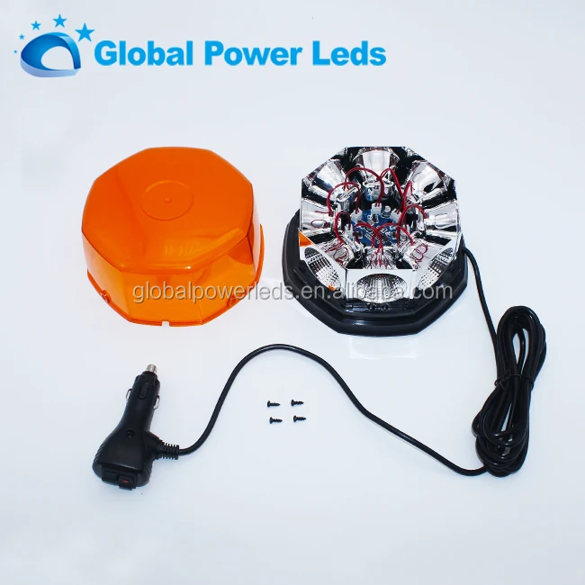 High power LED COB rotating beacon light flashing  light 40w Led warning truck Light yellow for school bus warning led lamp