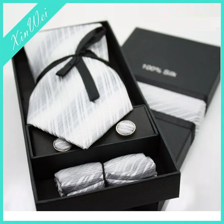 Wholesale business fashion corporate gifts tie and cufflink box necktie set