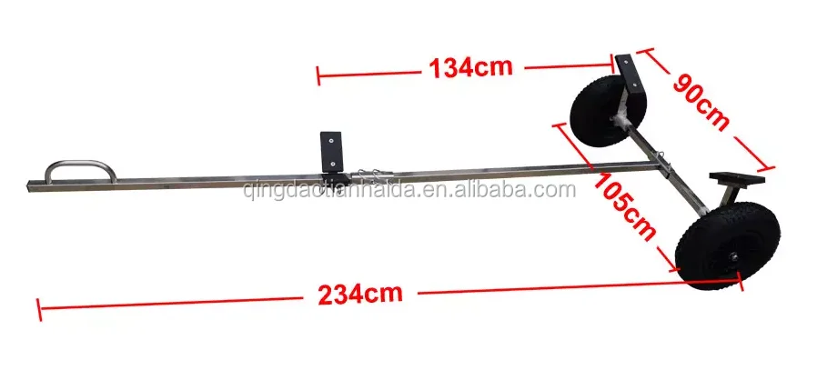 Small Inflatable Stainless Steel Boat Launching Trailer Wheels Hand Dolly