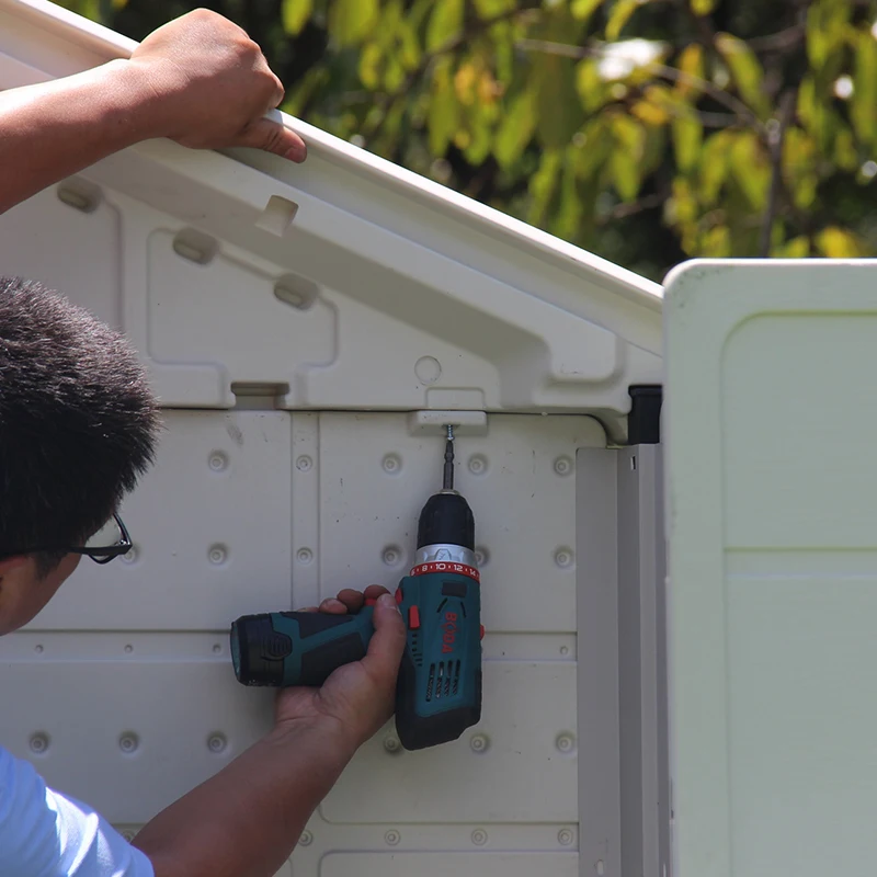 
Triple room middle size outdoor HDPE Plastic shed for garden storage 
