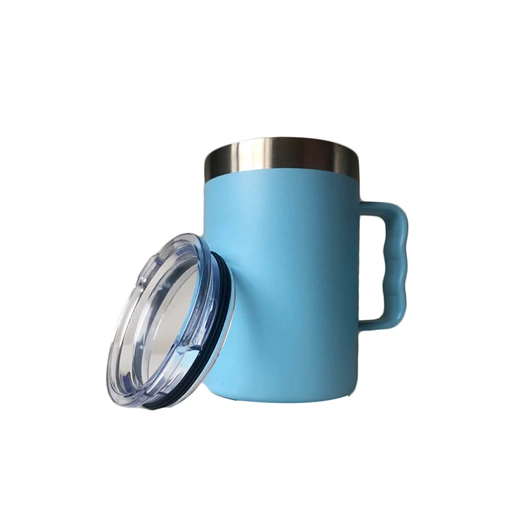 
16Oz Wine Tumbler Beer Mug Coffee Cup Stainless Steel Insulated Vacuum Double Wall Water Cup With Handle 