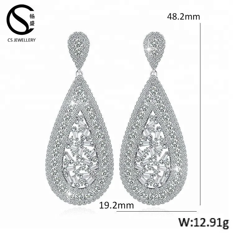 Fashionable AAA Cubic Zirconia Silver Earrings For Women