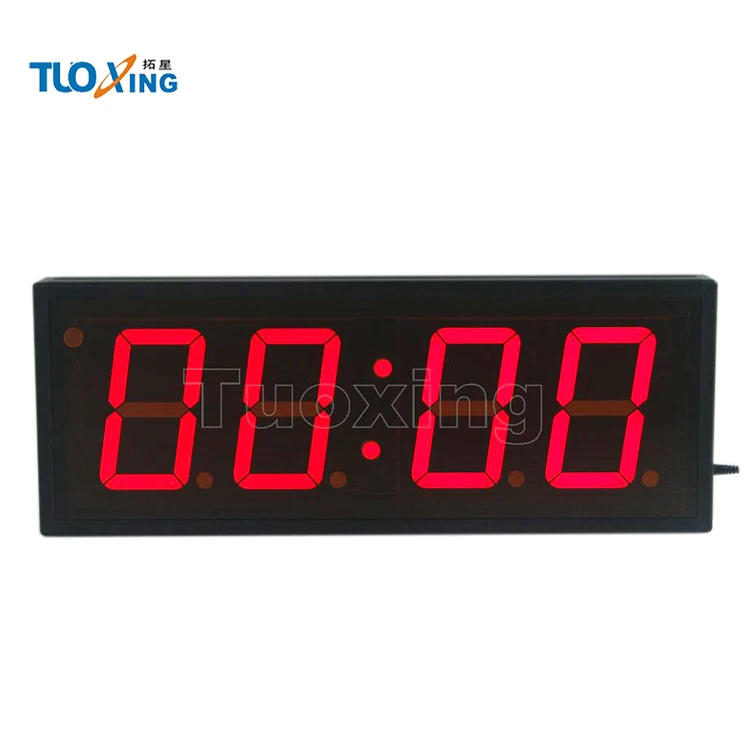 5 inch 4 digits Green LED magnum clock large led digital indoor timer clock
