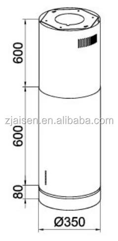 C -- Cylinder island Range hood