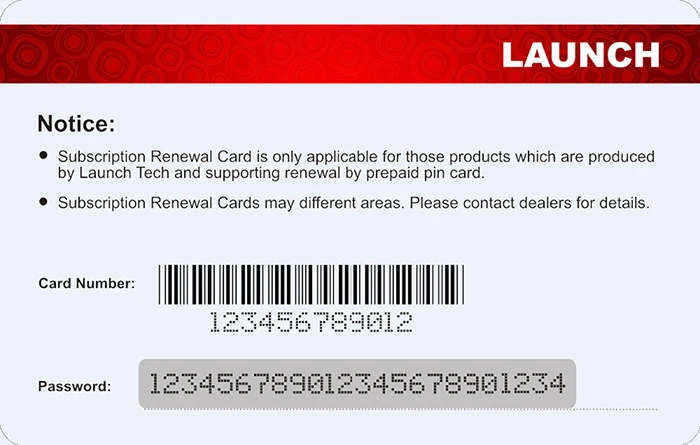 LAUNCH Pin Card 1 Year Renewal Update Subscription X431 Online Diagun IV/Diagun V/X-431 V/V+/Pro mini/PRO/PAD series