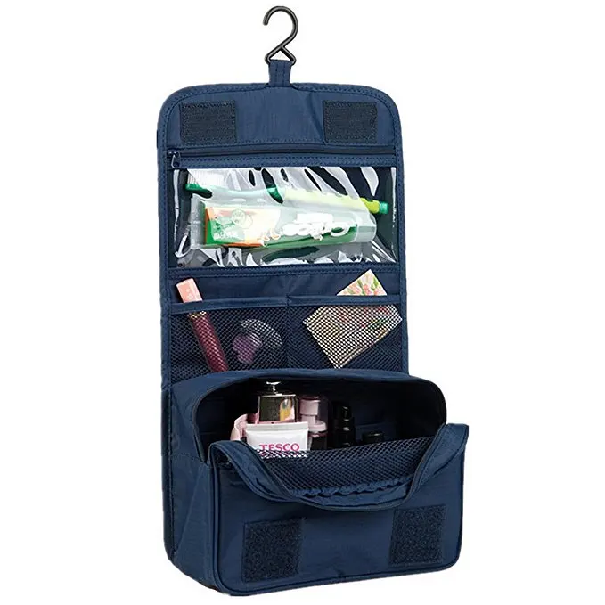 Travel use hanging waterproof cosmetic bag