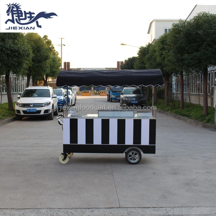 JX-CR180 New Arrival Mobile Kitchen Food Cart Truck Outdoor/ Customized China Hand Push Fryer Crepe Mobile Food Cart