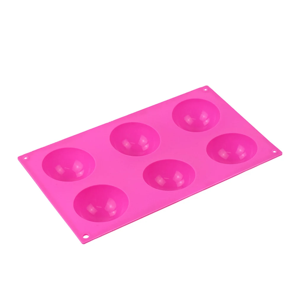 
Easy Baking Tools 6 Holes Round Shaped Silicone Pastry Mold For Chocolate, Cake, Jelly, Pudding 