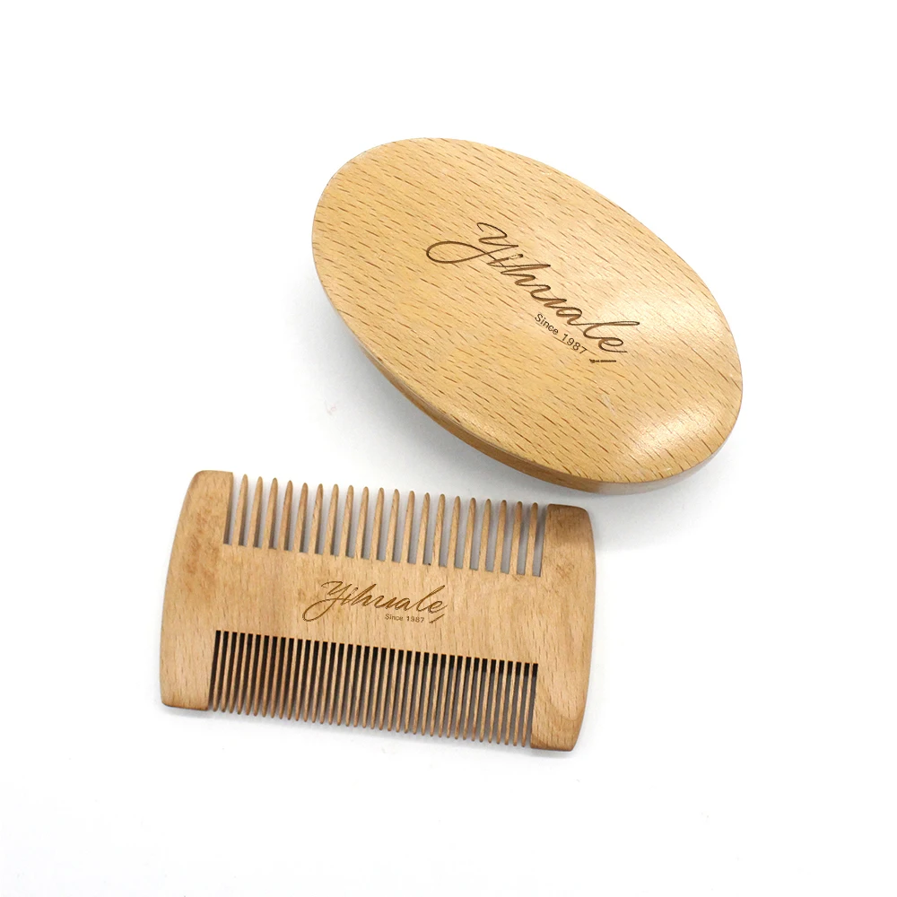 Щетка и расческа для бороды и усов-щетка для бороды и деревянная щетка для ухода за волосами для лица, подарочный набор для мужчин