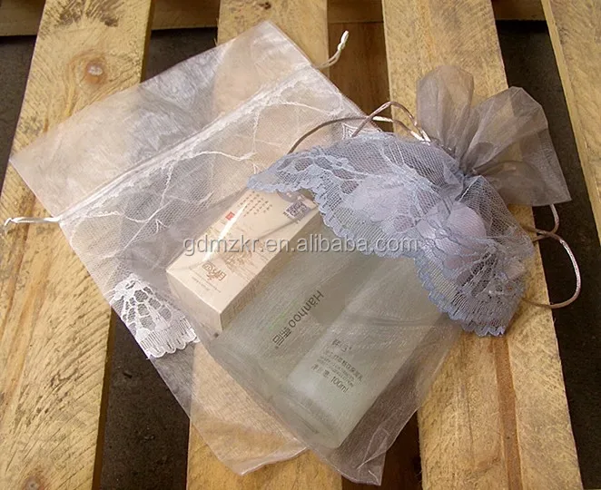 China factory lace indian organza cosmetic bag