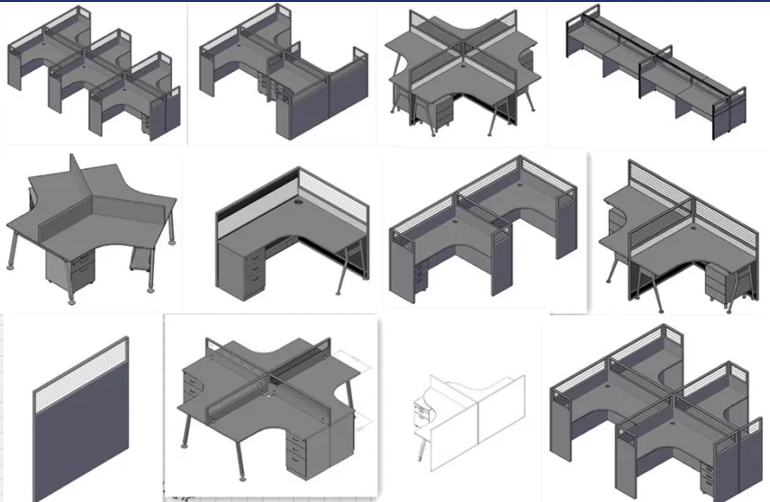 
aluminum profile wall partition modular pentagon workstation furniture in office 