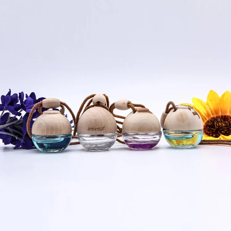 5 мл мини-подвесной автомобильный распылитель духов в форме шара стеклянная бутылка с деревянной