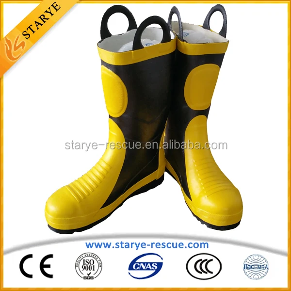 Fireman Using Corrosion Resistance Rubber Material Fire Safety Boots