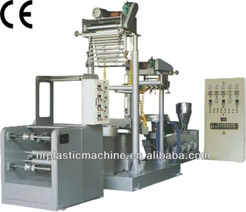 Huarui PVC label film making machine  SJRM 60-600 vertical-blown pvc heat shrink film extrusion machine