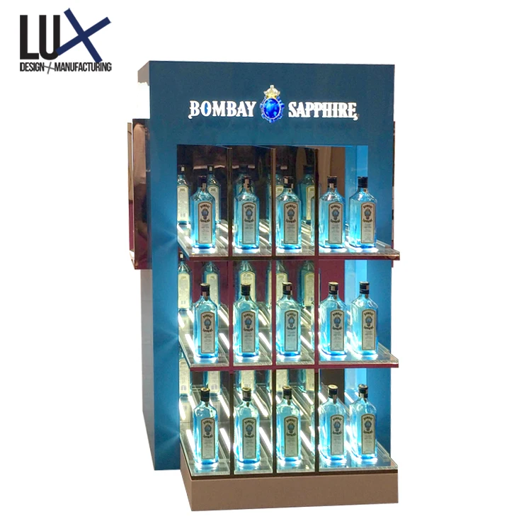 LUX Customized Wine Shop Interior Design Wood Display Cabinet Wine Store Fureiture