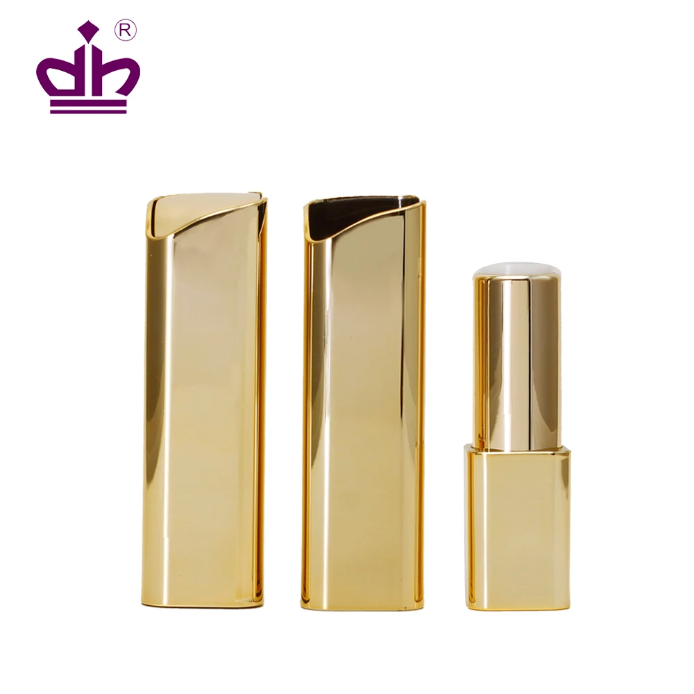 Контейнер для макияжа тонкий золотой тюбик для губной помады