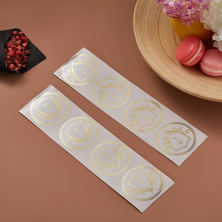 Custom Logo Gold Foil Plastic Printing Transparent Clear Waterproof Label Vinyl Sticker