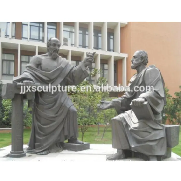 
life size large metal brass celebrity sculptures famous greek bronze socrates and plato statues 