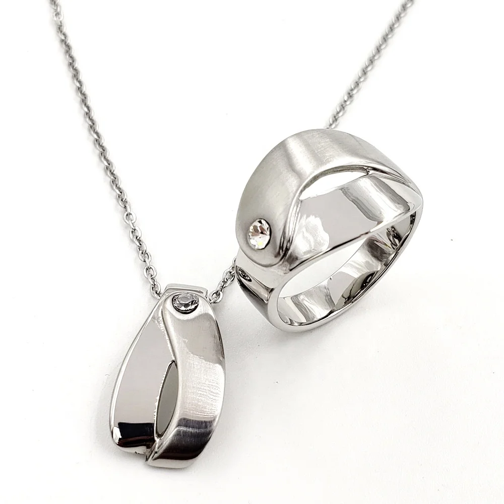Fashion Stainless Steel Diamond Jewelry Set for Woman