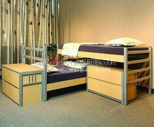 
Cheap School Furniture College Dormitory Furniture Set Bunk Bed With Desk 