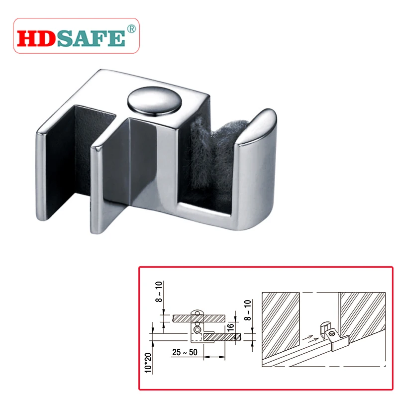 Glass and Square Tube Connector Design Stainless Steel New Graphic Design for Shower Room 3 Years CN;GUA HDSAFE SA8800A-18&18A