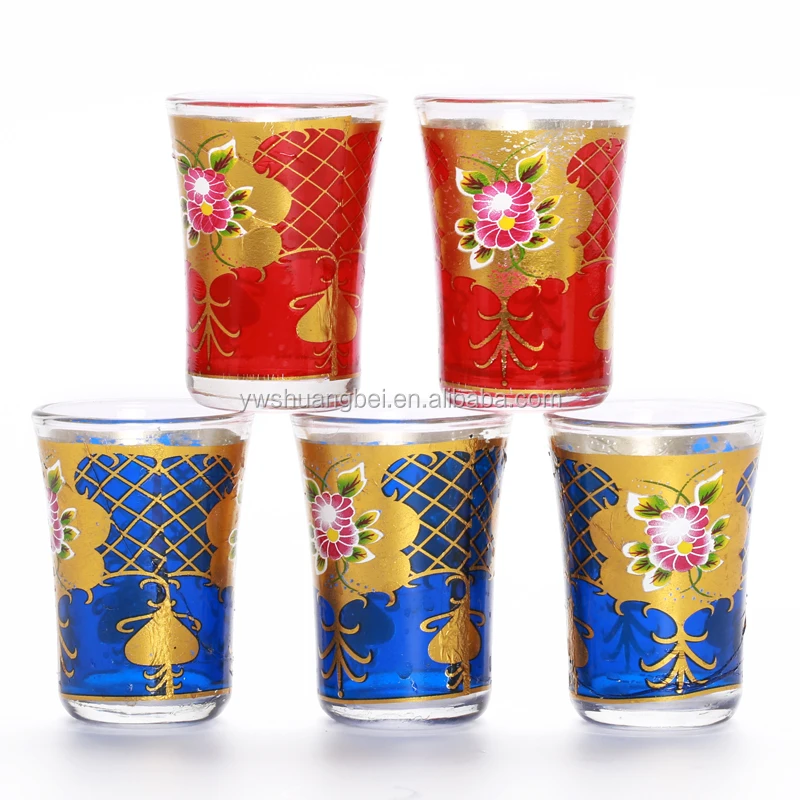 Wholesale Arabic Tea Cup  Set Of 6 Customized Printing Glass Cup