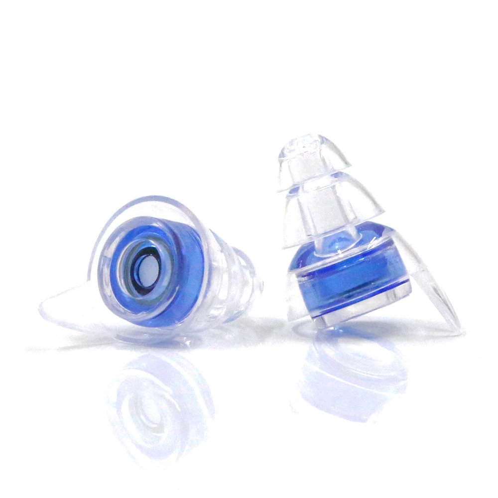 Soundproof high fidelity silicone musician filter earplugs