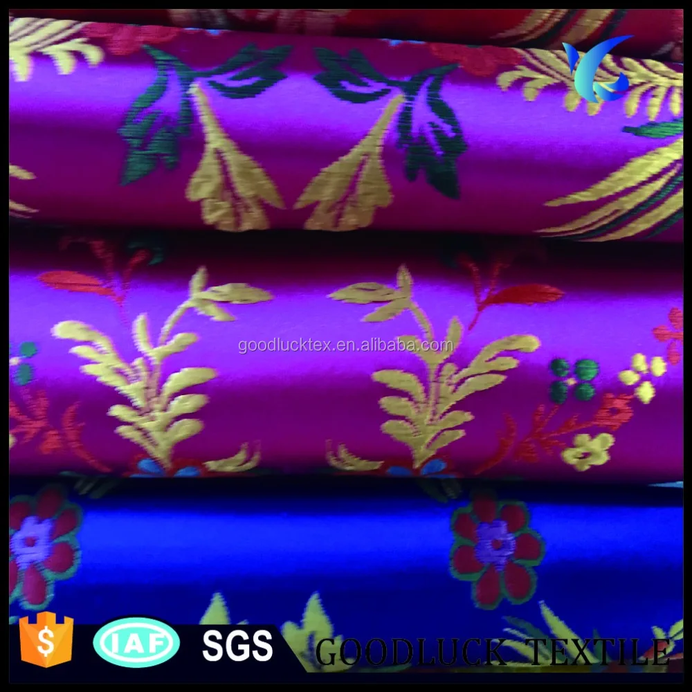 shiny jacquard lining fabric fancy polyester nylon brocade jacquard table cloth for wedding,home,hotel and party decoration