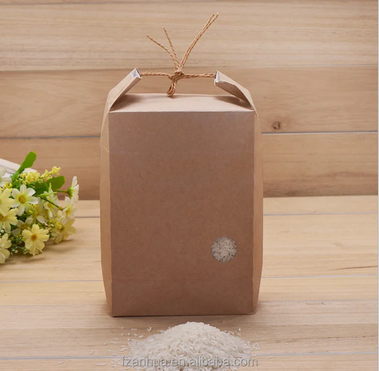 Cheap Custom 1kg 2kg 5kg 10kg Rice Paper Bags paper film bag