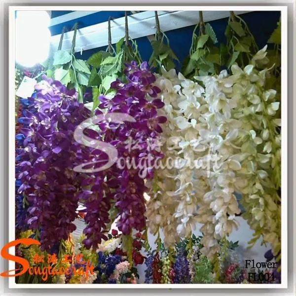 China factory import silk flowers of artificial wisteria flower wholesale silk flowers for wedding decoration