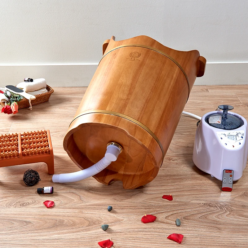 Wooden  Steam Room Bench Fico Foot Sauna Bucket