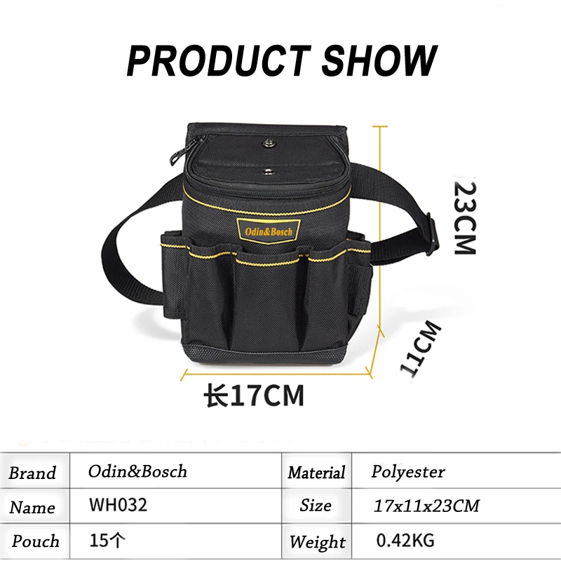 Hot Sale Waterproof Polyester Durable Bartender Tool Pouch Electrician Waist Tool Bag