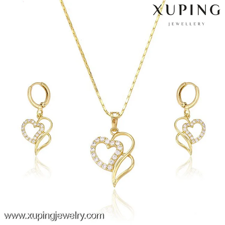 Bridal jewellery dubai jewellery, heart shape jewelry sets artificial jewellery, 14k plated custom jewelry set