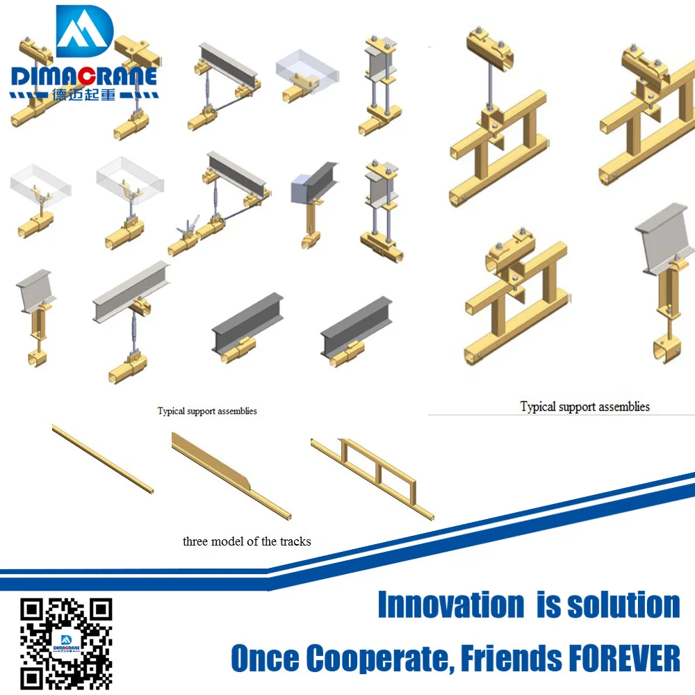 DIY design special performance european single girder rigid track overhead crane