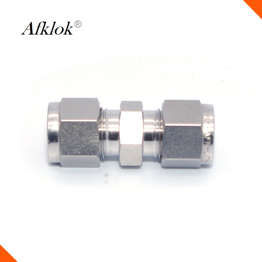 Stainless Steel 316 equal tube 3mm 4mm 6mm 8mm 10mm OD Double ferrule union compression fittings