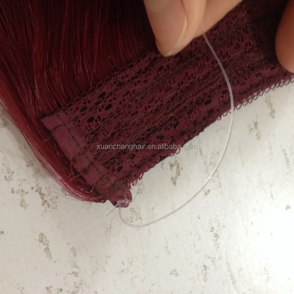 Hot sell brazilian hair flip out hair fish wire hair extension