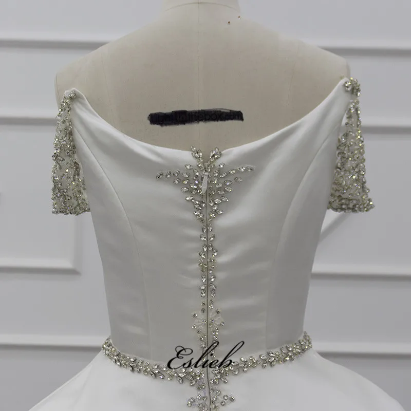 Muslim Designs Wedding Dresses Bridal Ball Gown 2019 See Through Lace Pattern Sleeveless Wedding Dress