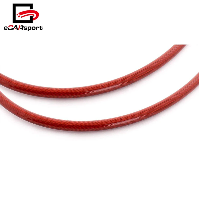 Тормозной шланг для Honda for Civic EK EJ EM 96-00, передняя и задняя красная оплетка из нержавеющей стали, черная заглушка, маслопровод, шланг