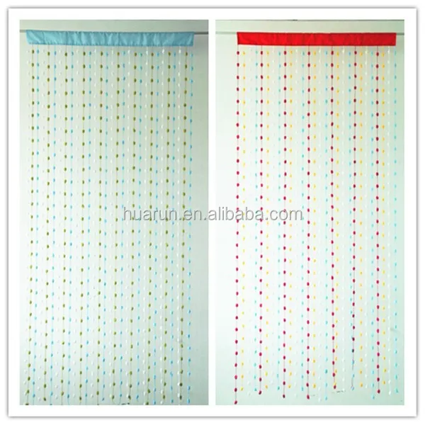 Polyester Romantic Downy Ball Windows Kitchen String Curtains